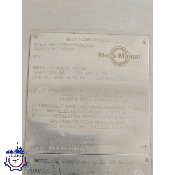 10-riaco Micro Motion ELITE CMFS150M Coriolis Meter