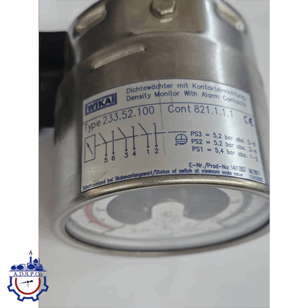 گیج فشار گاز SF6 سوئیچ دار WIKA 233.52.100 - تصویر 4