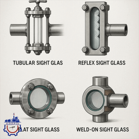 انواع سایت‌گلس از نظر طراحی و کاربرد (Tubular، Reflex، Flat، Weld-On)